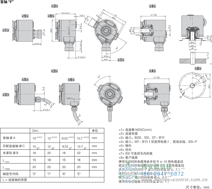 AC58-CANlayer2光電絕對值通用編碼器外形及安裝尺寸(盲軸F) - 西安德伍拓自動(dòng)化傳動(dòng)系統(tǒng)有限公司